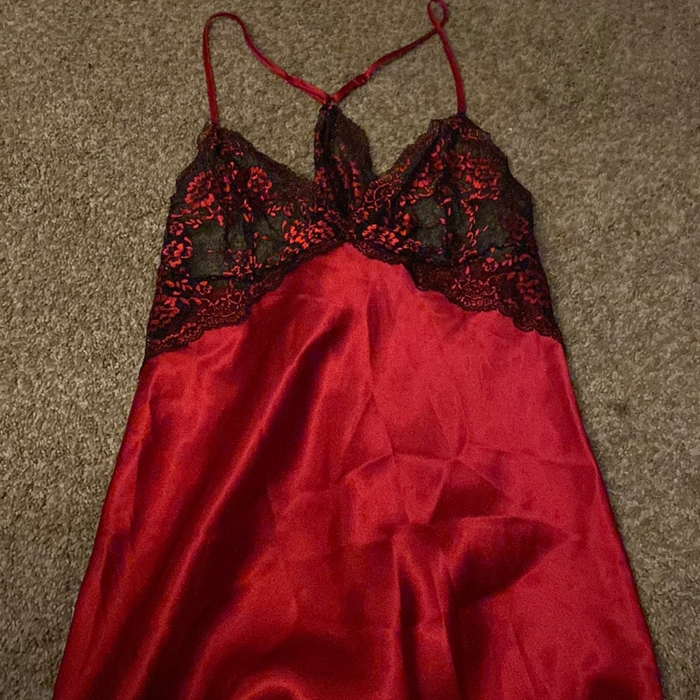 Red and black lingerie dress